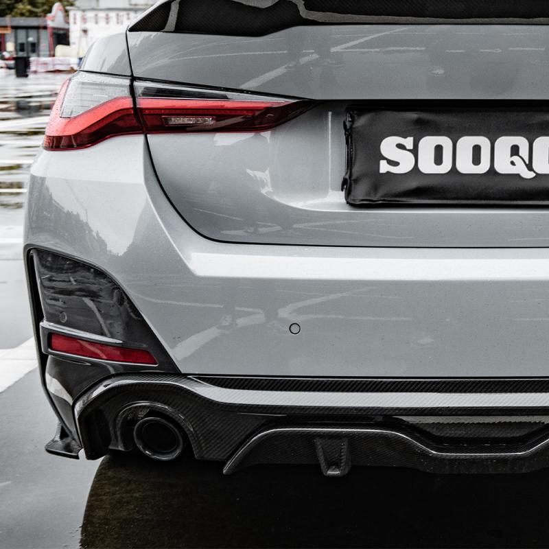 Задний диффузор 1+1 сухой карбон SOOQOO для BMW G26
