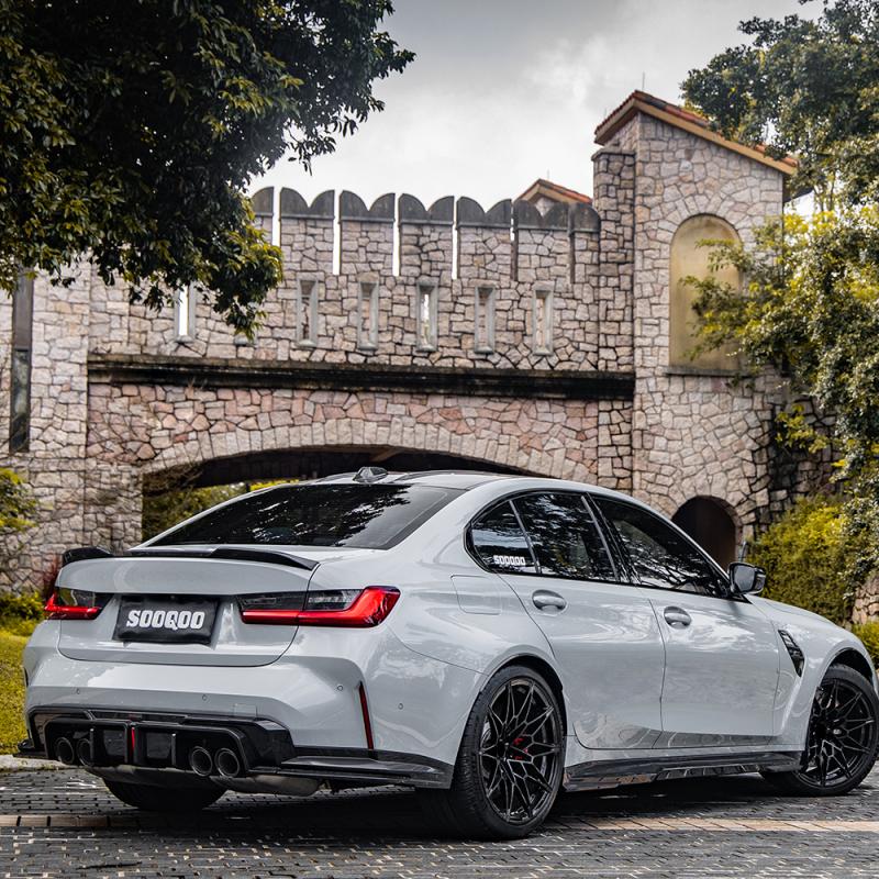 Боковые юбки SOOQOO для BMW M3 G80 Сухой карбон