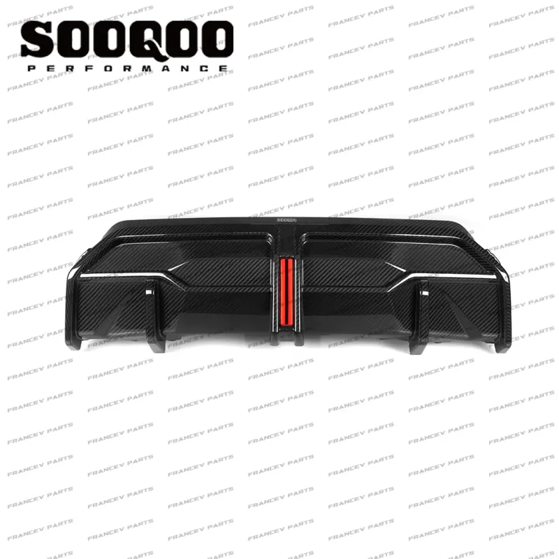 Задний диффузор со стоп сигналом SOOQOO для BMW G42 (Сухой карбон)